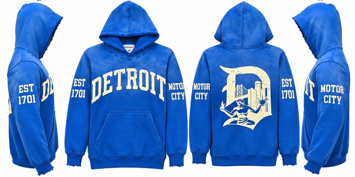 Motor City Vintage Hoodie Royal Blue