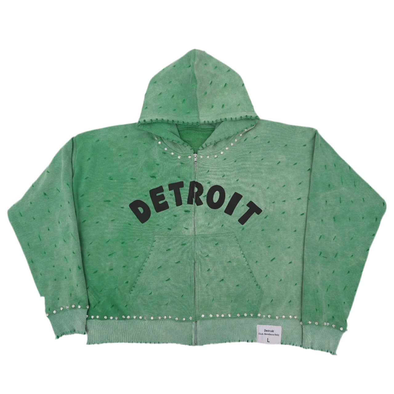 Distressed Detroit Club Members Only Oversized Hoodie