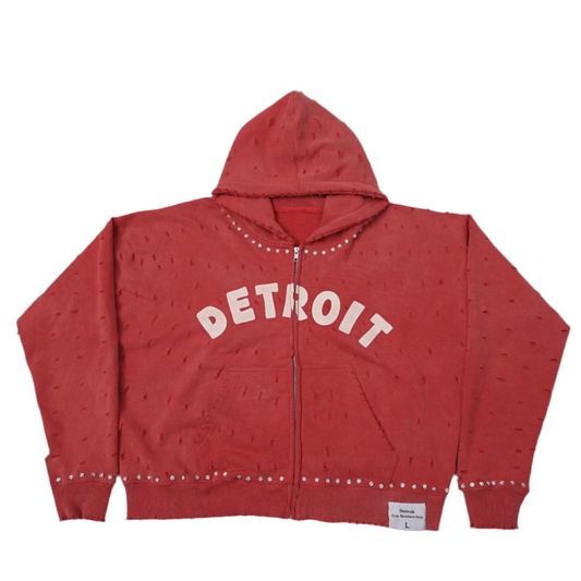 Distressed Detroit Club Member Only Oversized Hoodie