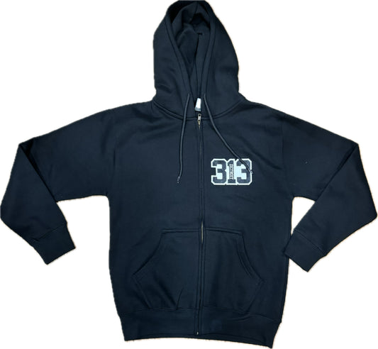 Detroit 313 Patch Zip Up Hoodie