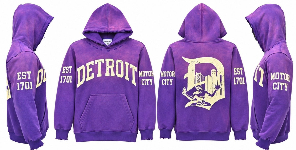 Motor City Vintage Hoodie Purple