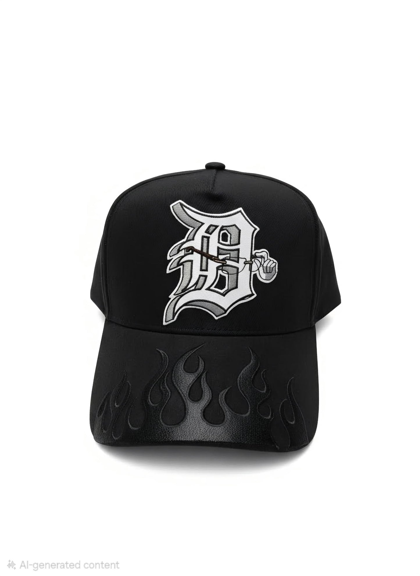 D Wears Carti Black Flame Hat