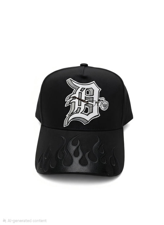 D Wears Carti Black Flame Hat