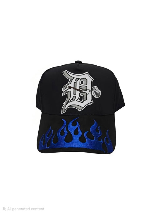 D Wears Carti Blue Flame hat